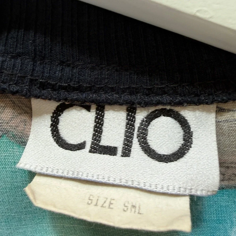 Vintage Clio Womens 90s Baroque Chain Print Bomber Jacket Size S/M Retro‎